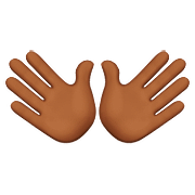 Emoji 👐🏾 Mani Aperte: Carnagione Abbastanza Scura su Apple iOS 10.2.