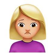 🙍🏼 Emoji missmutige Person: mittelhelle Hautfarbe Apple iOS 10.2.