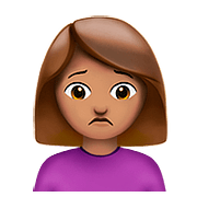 🙍🏽 Emoji missmutige Person: mittlere Hautfarbe Apple iOS 10.2.