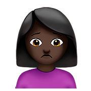 🙍🏿 Emoji Franzindo A Sobrancelha: Pele Escura na Apple iOS 10.2.