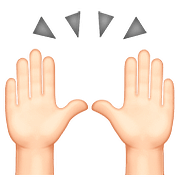 🙌🏻 Emoji zwei erhobene Handflächen: helle Hautfarbe Apple iOS 10.2.