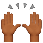 Emoji 🙌🏾 Mani Alzate: Carnagione Abbastanza Scura su Apple iOS 10.2.