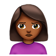 🙎🏾 Emoji Persona Haciendo Pucheros: Tono De Piel Oscuro Medio en Apple iOS 10.2.