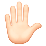 ✋🏻 Emoji Mão Levantada: Pele Clara na Apple iOS 10.2.