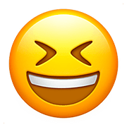 Emoji 😆 Sorriso A Bocca Aperta Con Occhi Chiusi su Apple iOS 10.2.