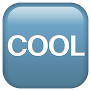 🆒 Emoji Wort „Cool“ in blauem Quadrat Apple iOS 10.2.