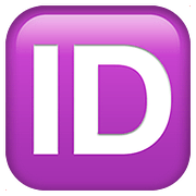 🆔 Emoji Großbuchstaben ID in lila Quadrat Apple iOS 10.2.