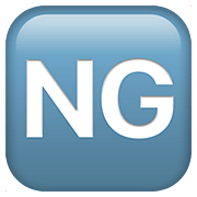 🆖 Emoji Großbuchstaben NG in blauem Quadrat Apple iOS 10.2.