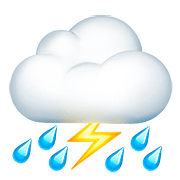 ⛈️ Emoji Nube Con Rayo Y Lluvia en Apple iOS 10.2.