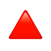 🔺 Emoji Triángulo Rojo Hacia Arriba en Apple iOS 10.2.