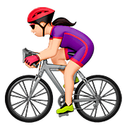 Émoji 🚴🏻‍♀️ Cycliste Femme : Peau Claire sur Apple iOS 10.2.
