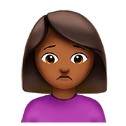 🙍🏾‍♀️ Emoji Mulher Franzindo A Sobrancelha: Pele Morena Escura na Apple iOS 10.2.