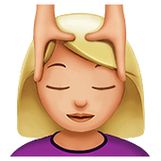 💆🏼‍♀️ Emoji Frau, die eine Kopfmassage bekommt: mittelhelle Hautfarbe Apple iOS 10.2.