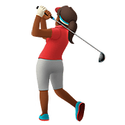 🏌🏾‍♀️ Emoji Mulher Golfista: Pele Morena Escura na Apple iOS 10.2.