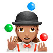 🤹🏽‍♀️ Emoji Jongleurin: mittlere Hautfarbe Apple iOS 10.2.