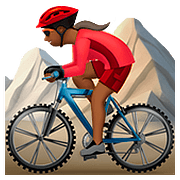 🚵🏾‍♀️ Emoji Mulher Fazendo Mountain Bike: Pele Morena Escura na Apple iOS 10.2.
