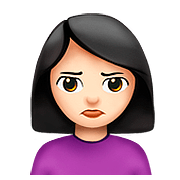 Emoji 🙎🏻‍♀️ Donna Imbronciata: Carnagione Chiara su Apple iOS 10.2.