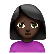 Emoji 🙎🏿‍♀️ Donna Imbronciata: Carnagione Scura su Apple iOS 10.2.