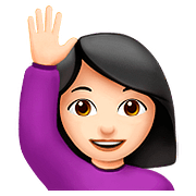 🙋🏻‍♀️ Emoji Mulher Levantando A Mão: Pele Clara na Apple iOS 10.2.