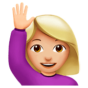 Emoji 🙋🏼‍♀️ Donna Con Mano Alzata: Carnagione Abbastanza Chiara su Apple iOS 10.2.