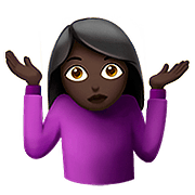 🤷🏿‍♀️ Emoji schulterzuckende Frau: dunkle Hautfarbe Apple iOS 10.2.