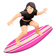 🏄🏻‍♀️ Emoji Mujer Haciendo Surf: Tono De Piel Claro en Apple iOS 10.2.