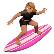 Émoji 🏄🏽‍♀️ Surfeuse : Peau Légèrement Mate sur Apple iOS 10.2.