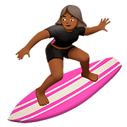🏄🏾‍♀️ Emoji Mulher Surfista: Pele Morena Escura na Apple iOS 10.2.