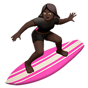 🏄🏿‍♀️ Emoji Mujer Haciendo Surf: Tono De Piel Oscuro en Apple iOS 10.2.