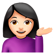 Emoji 💁🏻‍♀️ Donna Con Suggerimento: Carnagione Chiara su Apple iOS 10.2.