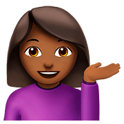 💁🏾‍♀️ Emoji Infoschalter-Mitarbeiterin: mitteldunkle Hautfarbe Apple iOS 10.2.