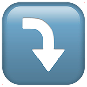⤵️ Emoji Flecha Derecha Curvándose Hacia Abajo en Apple iOS 10.3.