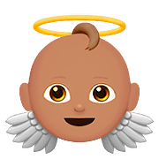 Emoji 👼🏽 Angioletto: Carnagione Olivastra su Apple iOS 10.3.