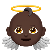 Émoji 👼🏿 Bébé Ange : Peau Foncée sur Apple iOS 10.3.
