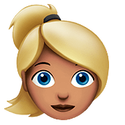 👱🏽‍♀️ Emoji Frau: mittlere Hautfarbe, blond Apple iOS 10.3.