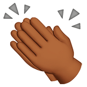 Emoji 👏🏾 Mani Che Applaudono: Carnagione Abbastanza Scura su Apple iOS 10.3.