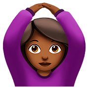 🙆🏾 Emoji Person mit Händen auf dem Kopf: mitteldunkle Hautfarbe Apple iOS 10.3.
