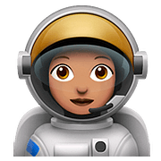 Émoji 👩🏽‍🚀 Astronaute Femme : Peau Légèrement Mate sur Apple iOS 10.3.