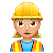 👷🏼‍♀️ Emoji Bauarbeiterin: mittelhelle Hautfarbe Apple iOS 10.3.