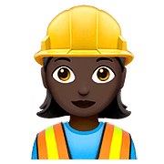 👷🏿‍♀️ Emoji Bauarbeiterin: dunkle Hautfarbe Apple iOS 10.3.