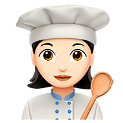 Emoji 👩🏻‍🍳 Cuoca: Carnagione Chiara su Apple iOS 10.3.