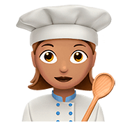 👩🏽‍🍳 Emoji Cocinera: Tono De Piel Medio en Apple iOS 10.3.