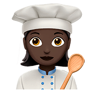 👩🏿‍🍳 Emoji Köchin: dunkle Hautfarbe Apple iOS 10.3.