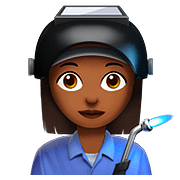 👩🏾‍🏭 Emoji Fabrikarbeiterin: mitteldunkle Hautfarbe Apple iOS 10.3.