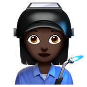 👩🏿‍🏭 Emoji Fabrikarbeiterin: dunkle Hautfarbe Apple iOS 10.3.