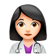 Émoji 👩🏻‍⚕️ Professionnelle De La Santé : Peau Claire sur Apple iOS 10.3.