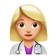 👩🏼‍⚕️ Emoji Ärztin: mittelhelle Hautfarbe Apple iOS 10.3.
