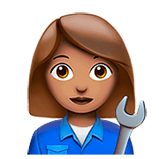 Emoji 👩🏽‍🔧 Meccanico Donna: Carnagione Olivastra su Apple iOS 10.3.