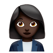 👩🏿‍💼 Emoji Oficinista Mujer: Tono De Piel Oscuro en Apple iOS 10.3.