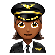 👩🏾‍✈️ Emoji Piloto Mujer: Tono De Piel Oscuro Medio en Apple iOS 10.3.